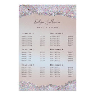 Poster Faux Iridescente Parties scintillant rose Liste de