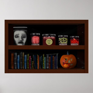 Poster Faux Librairie Haunted House Lab Halloween
