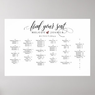 POSTER FAUX ROSE GOLD HEART, GRAPHIQUE DE SIÈGE ALPHA