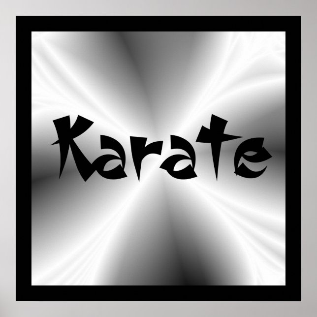 Poster Faux Silver Metallic Karate (Devant)