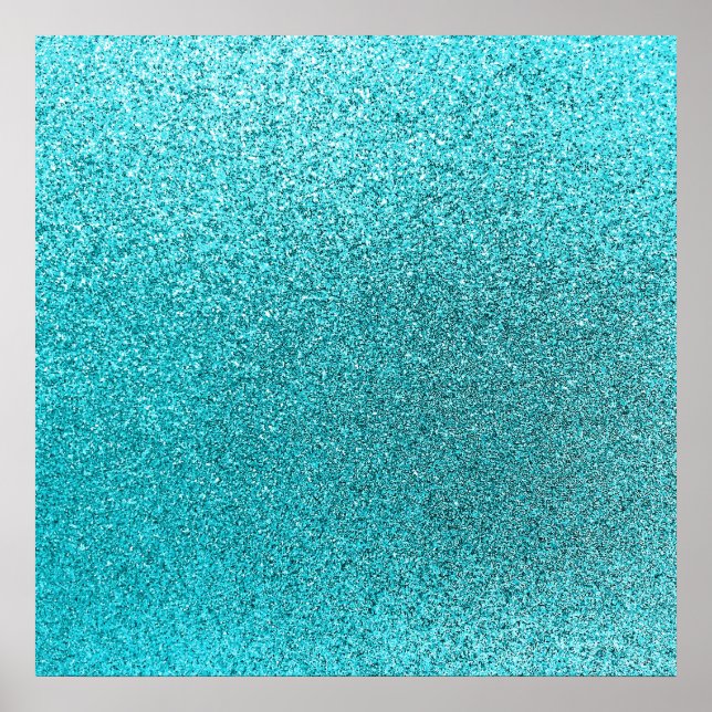 Poster Faux Turquoise Blue Parties scintillant Arrière -  (Devant)