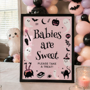 Poster Faveur de Baby Shower Halloween Fille Les Bébés so