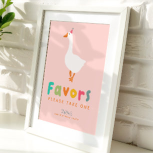 Poster Faveurs de 2e anniversaire de deux oies idiotes mi