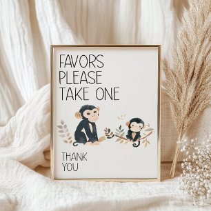 Poster Faveurs de Baby Shower pour les Animaux de la Nurs