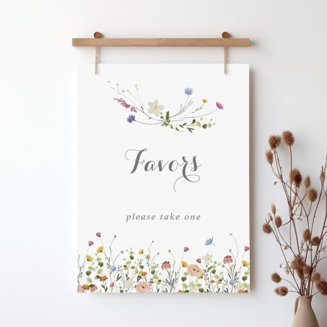 Poster Faveurs de calligraphie de fleurs sauvages délicat (Créateur téléchargé)