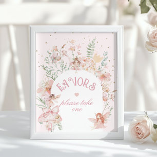 Poster Faveurs de fée Fantaisie Violet 1er Anniversaire