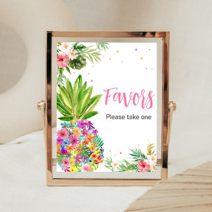 Poster Faveurs de l'ananas floral tropical