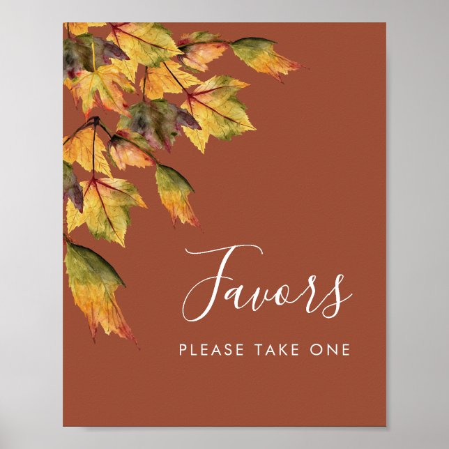 Poster Faveurs de mariage automne Feuillage d'automne Bru (Créateur téléchargé)
