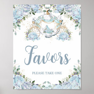 Poster Faveurs de Princesse Citrouille Carrosse Roses Ble