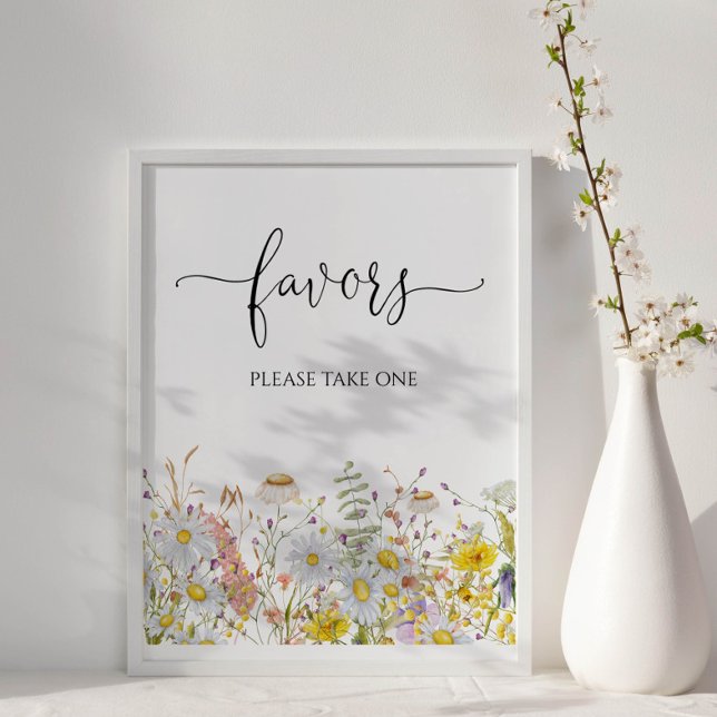 Poster Faveurs fleurs sauvages du Baby shower (Créateur téléchargé)