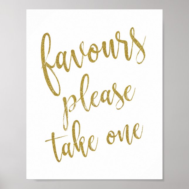 Poster Faveurs Prenez une Parties scintillant 8x10 Mariag (Devant)