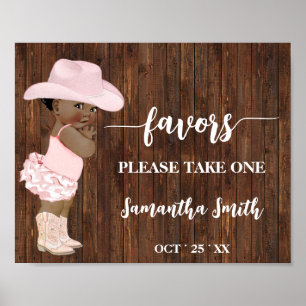 Poster Faveurs S'il vous plaît prendre un Baby shower AA 