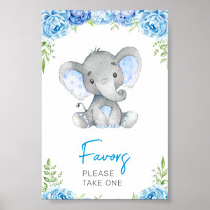 Poster Faveurs S'Il Vous Plaît Prendre Un Elephant Baby B