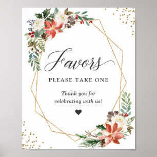 Poster Faveurs S'Il Vous Plaît Prendre Un Poinsettia Flor