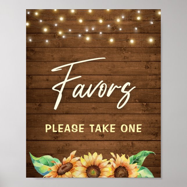 Poster Faveurs S'Il Vous Plaît Prendre Une Fête Rustique  (Devant)