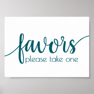 Poster Faveurs simples   Turquoise Aqua Wedding Party Eve