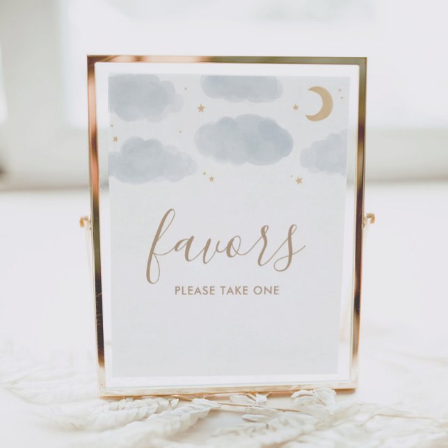 Poster Faveurs sur le panneau Baby shower de la lune (Créateur téléchargé)