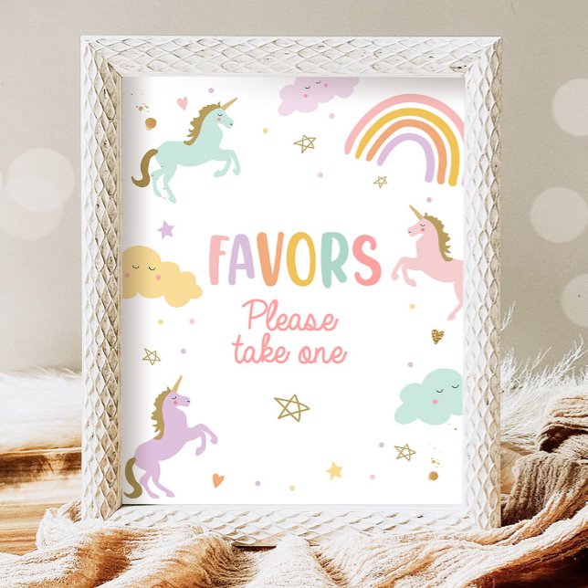 Poster Favore Unicorn Sweet Table Girl Anniversaire Fête (Créateur téléchargé)