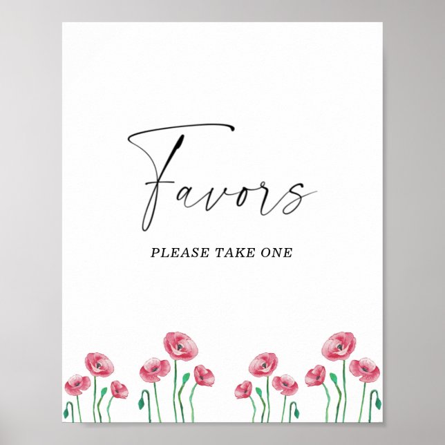 Poster Favoris de mariage à l'aquarelle, veuillez en pren (Devant)