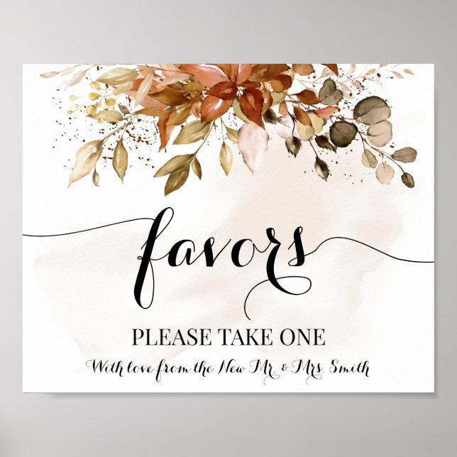 Poster Favoris Prenez un panneau de fête Tomber Mariage D (Devant)