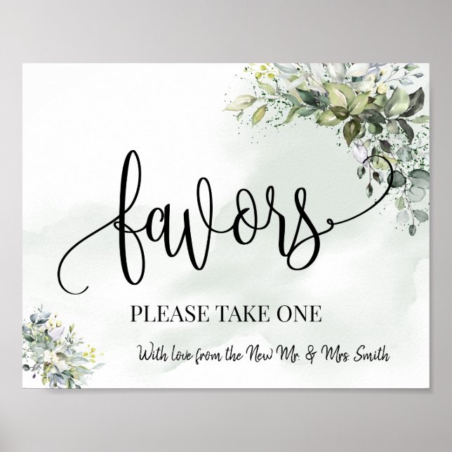Poster Favoris signe mariage réception eucalyptus (Devant)