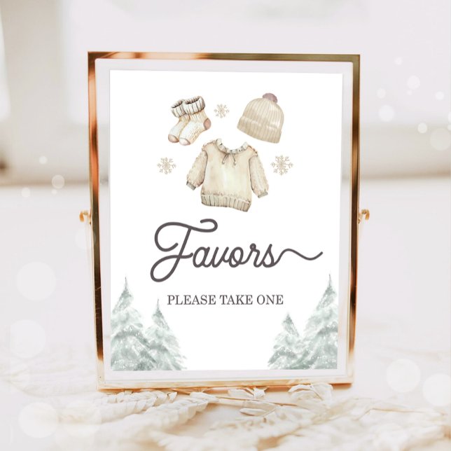 Poster Favorise l'aquarelle Bébé Hiver Il fait froid deho (Créateur téléchargé)