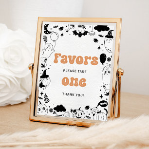 Poster Favoriser Orange Ghost Halloween Anniversaire