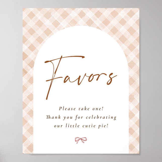 Poster Favors Sign Cutie Pie Thanksgiving Baby Shower (Devant)