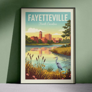 Poster Fayetteville Caroline du Nord vintage