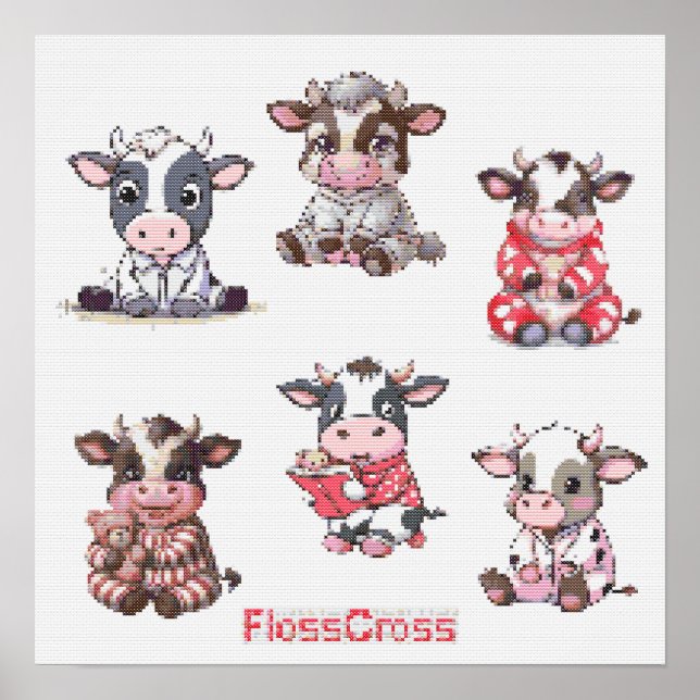 POSTER FC CROSS-STITCH COW STICKERS! (Devant)