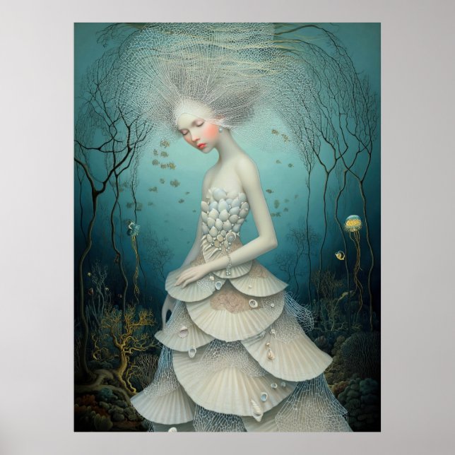 Poster *~* FD2 3  Water Goddess Fantasy Sea Mermaid  (Devant)