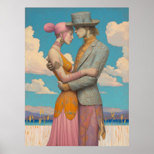 Poster *~* FD2 Amour Rétro Romantique Boho Couple 20
