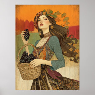 Poster *~* FD2 Automne Fille Automne Retro Graphiques 5
