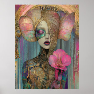 Poster *~* FD2 Orné Nouveau Fantastique Femme Éthérée 6-