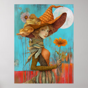 Poster *~* FD2 Retro Floral Fall Girl Automne Casquette 2
