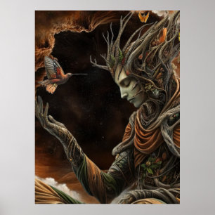 Poster *~* FD3 29 Homme Mystique Gardien de la Terre Humm