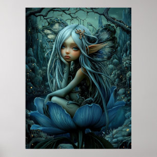 Poster *~* FD3 33 Imaginaire nymphe de forêt enchantant