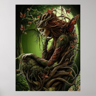 Poster *~* FD3 Forêt spirituelle FEMME Gardienne de la Te