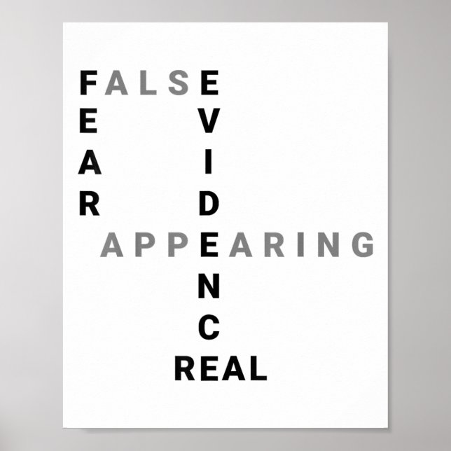 Poster Fear False Evidence Appearing Real Motivational  (Devant)
