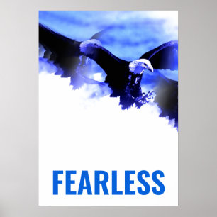 Poster Fearless Bald Eagle Motivational Courage Artwork