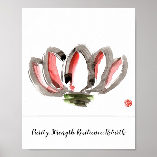 Poster featuring a stylized lotus blossom (Front)