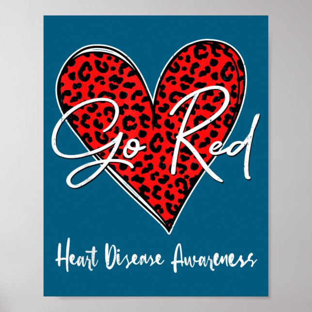 Poster February Is Red Heart Health Heart Disease Awarene (Devant)
