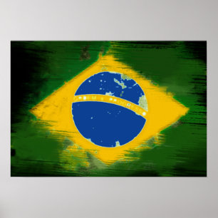 Poster Federative Republic of Brazil flag