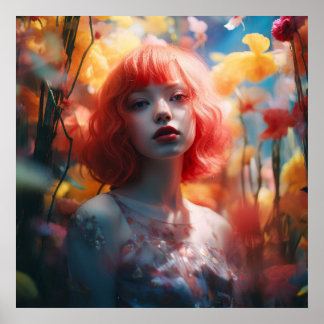 Poster Fée à cheveux orange