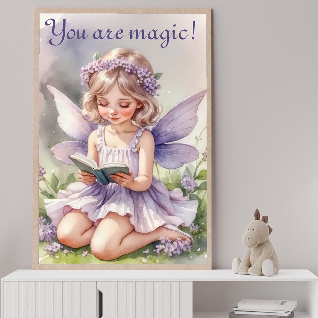 Poster Fée à l'aquarelle violette Vous êtes Magique ! Cit (Créateur téléchargé)