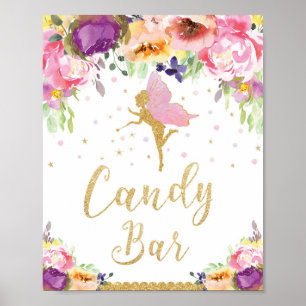 Poster Fée Anniversaire Barre de bonbons Signal bébé fill