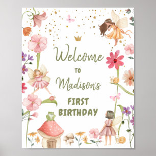 Poster Fée Anniversaire Bienvenue Forêt Enchantée Fille R