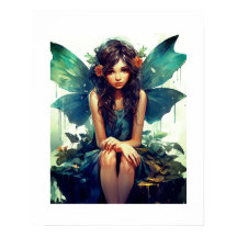 Fée Assis Dans La Pluie