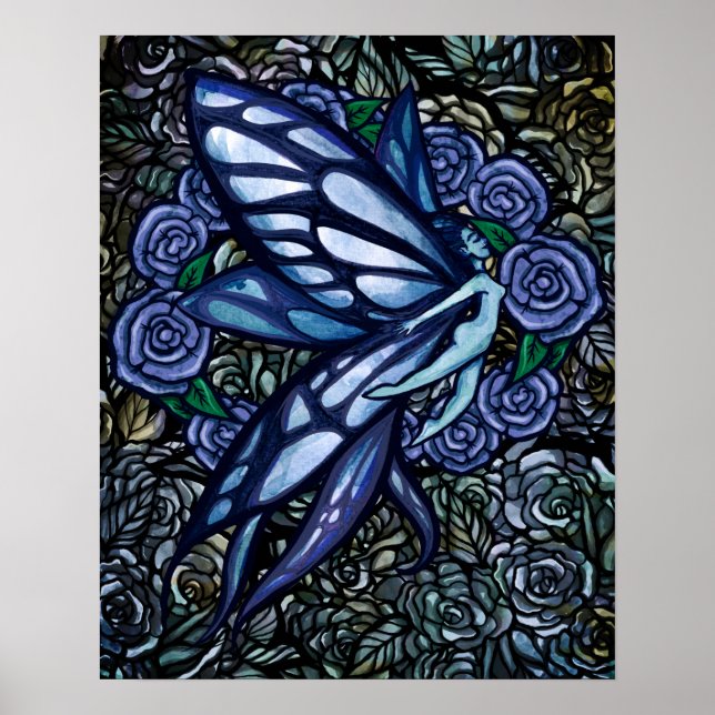 Poster Fée bleue Rose Blue Rose Fae (Devant)