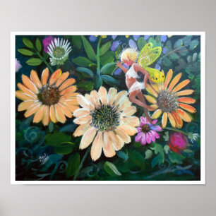 Poster Fée dans mon jardin